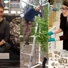 Composite image of three scientists