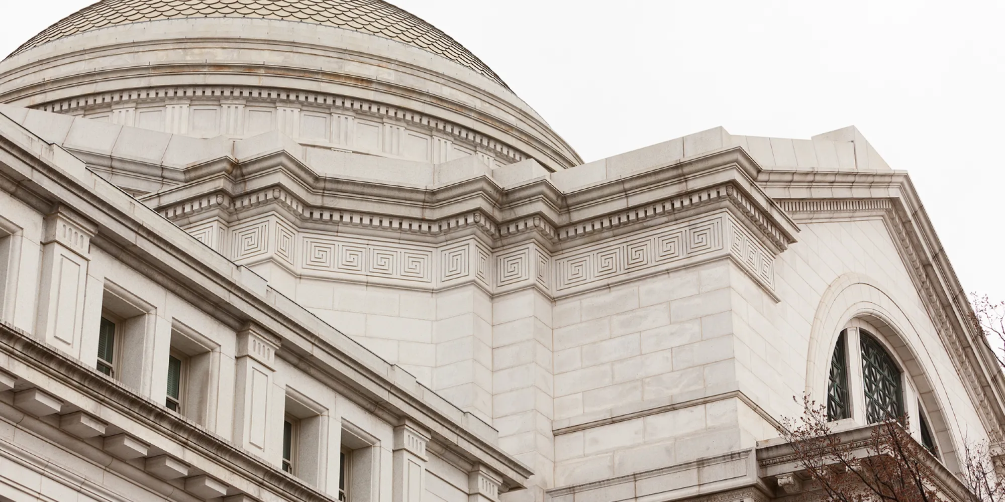 A view of the Natural History Building dome from the outside.