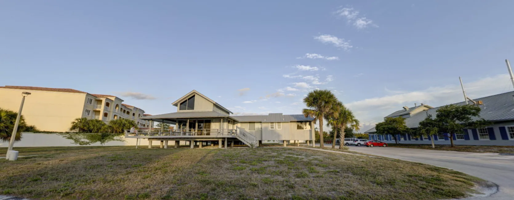 Smithsonian Marine Station entrance, with view of guest house
