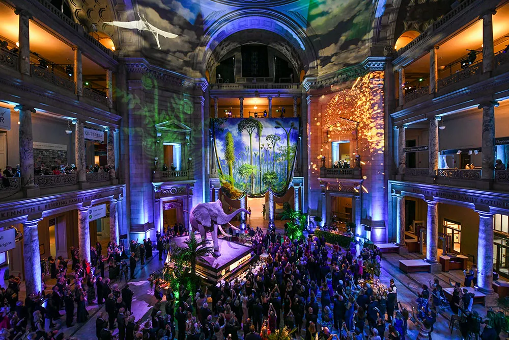 Guests mingle at a gala reception in the Rotunda. 