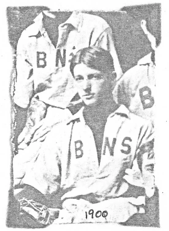 Family photo of Joseph Cushman on a baseball team in 1900